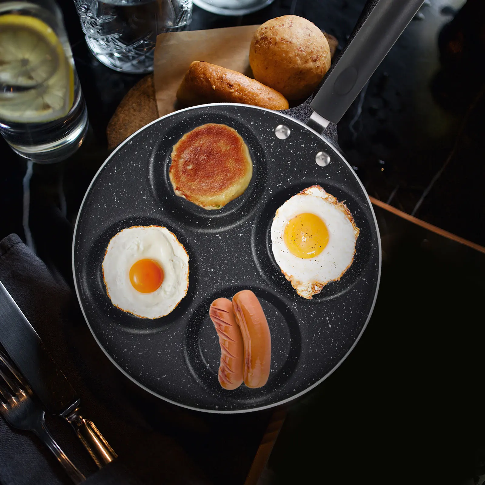 

Egg Frying Pan Multi function Kitchen Cookware Non stick Breakfast Pancake Aluminum Easy Clean Safe Housewarming Gift Daily Use
