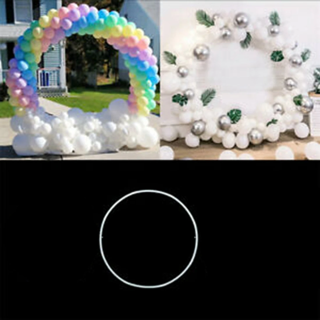 N38R_Large Balloon Arch Set Column Stand Base Frame Kit Party Decor 60cm