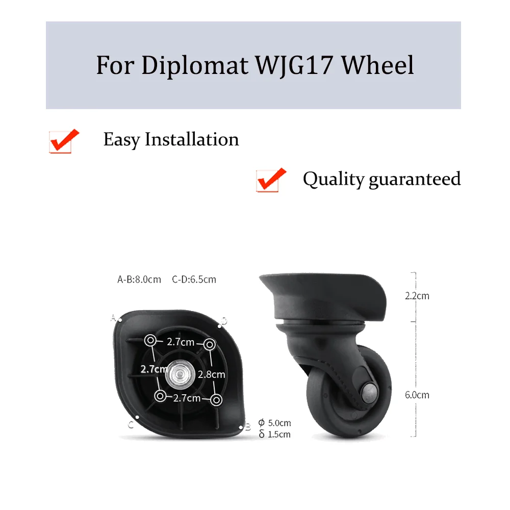 

For Diplomat WJG17 Universal Wheel Replacement Trolley Case Luggage Pulley Silent Smooth Shock Absorbing Accessories CasterWheel