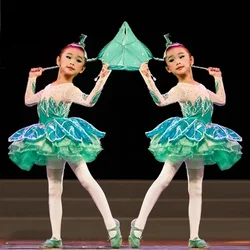 New children's rainbow lollipop performance costume, modern dance costume, princess fluffy skirt performance costume