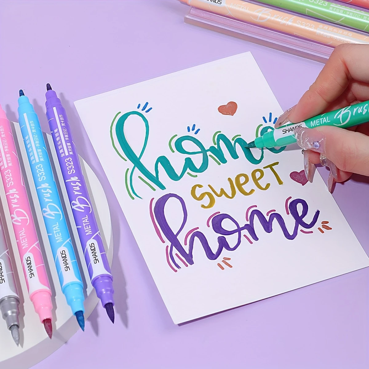 6/12 Pieces Double-ended Color Markers, Art High-value Hand-painted Pens, Suitable for Adults and Children School Office Gifts image 2