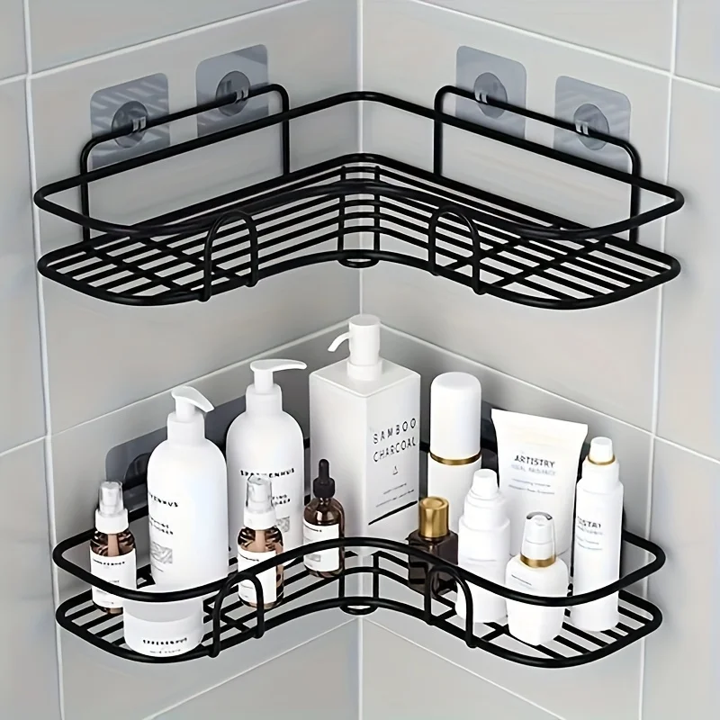 2-Pack Corner Shower Caddy, Lightweight Stainless Steel Bathroom Organizer, Wall Mount  Rack for Shampoo, Soap, and Accessories