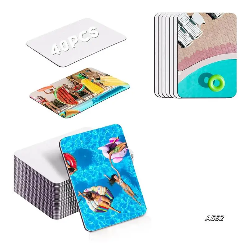 

40 Pcs Sublimation Magnets Blank 3.5 X 2.3 Inch Personalized Fridge Refrigerator Magnets Blanksc For Kitchen Decorative