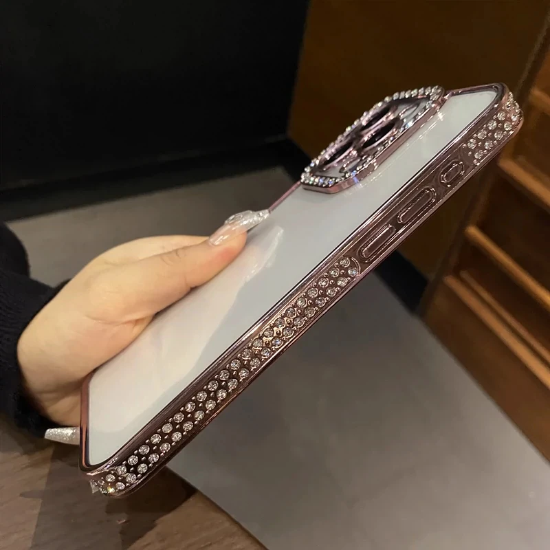 Luxury Diamond Glitter Transparent Soft Silicone Case For iPhone 15 14 Plus 13 12 11 Pro Max Bling Shockproof Rhinestone Cover