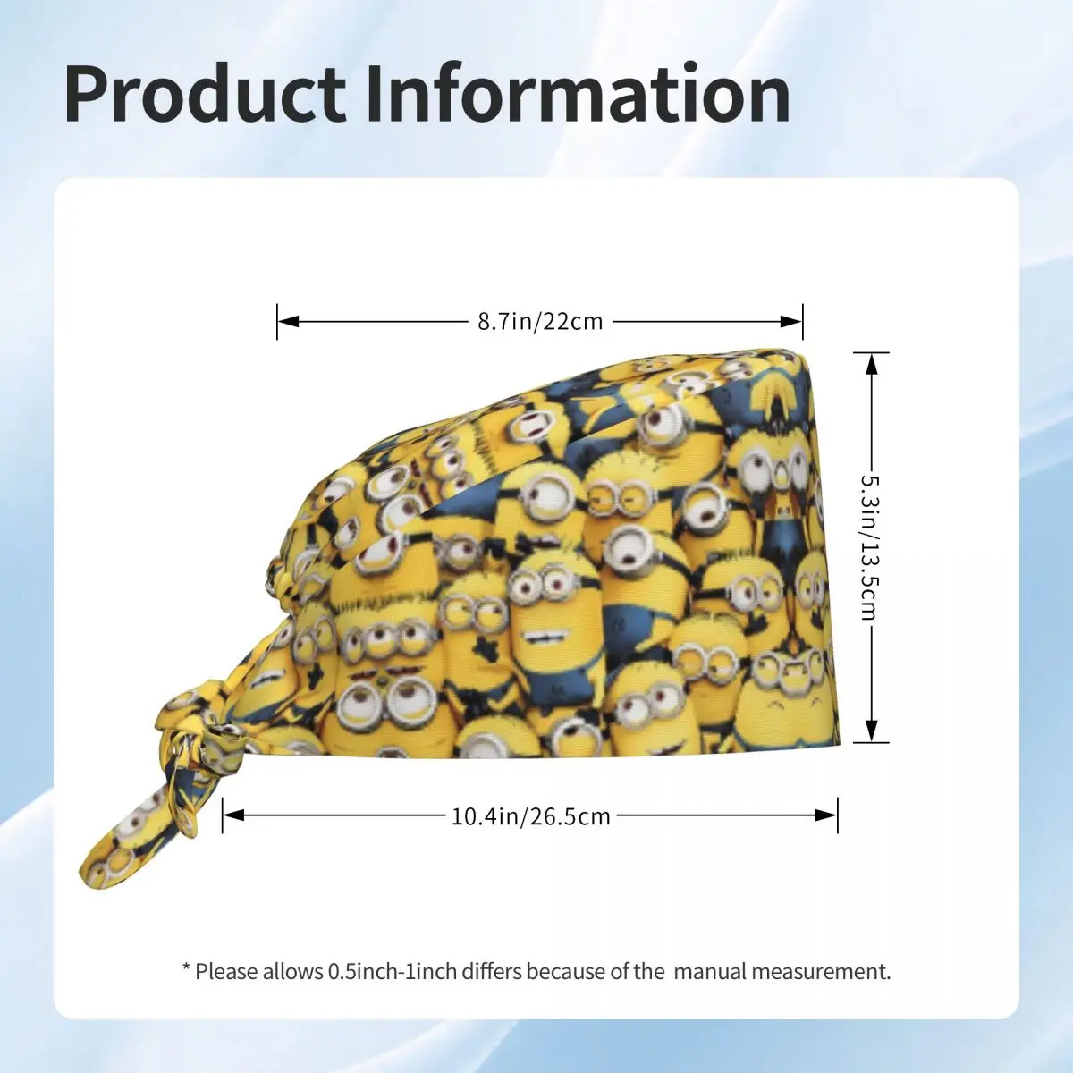 مخصص M-Minions تنظيف قبعة العمل كول للجنسين مضحك الكرتون فرك قبعة العمليات الجراحية قبعة ممرضة الدعك قبعة ممرضة