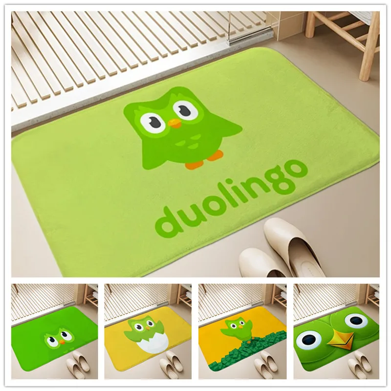 D-Duolingos Printed Floor Mat Cute Cartoon Home Decor Carpet Washable Non Slip Entrance Doormat for Bathroom Bedroom Hallway Rug