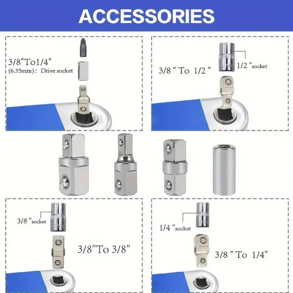 Offset Extension Ratchet Wrench Long Rotary Key Torque Large Impact Socket Spanner Tight Spaces Automotive Professional Tools