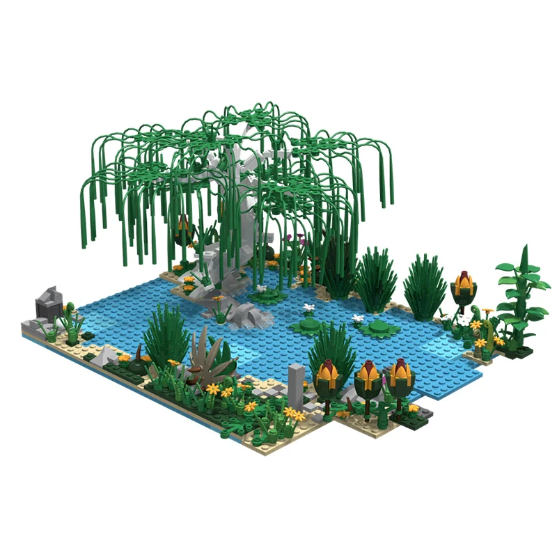 Creators Plant Series Model MOC Building Bricks Riverbank Diorama Modular Technology Gifts Holiday Assemble Children Toys Suit