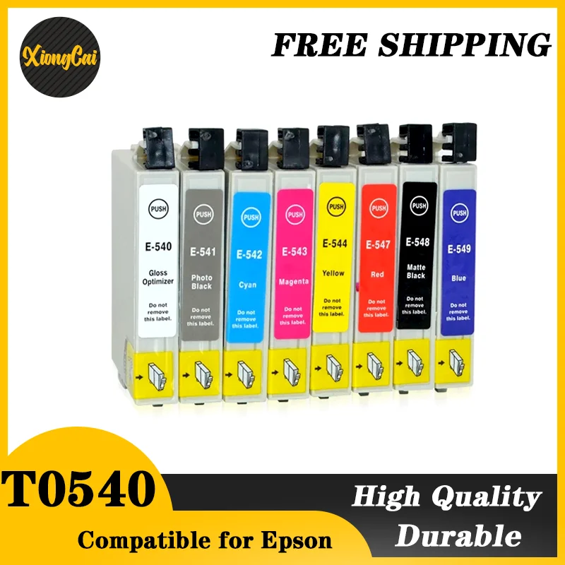 

8pcs Compatible Ink Cartridges For Epson T0540 T0541 T0542 T0543 T0544 T0547 T0548 T0549 Inkjet Stylus Photo R800 R1800 printer