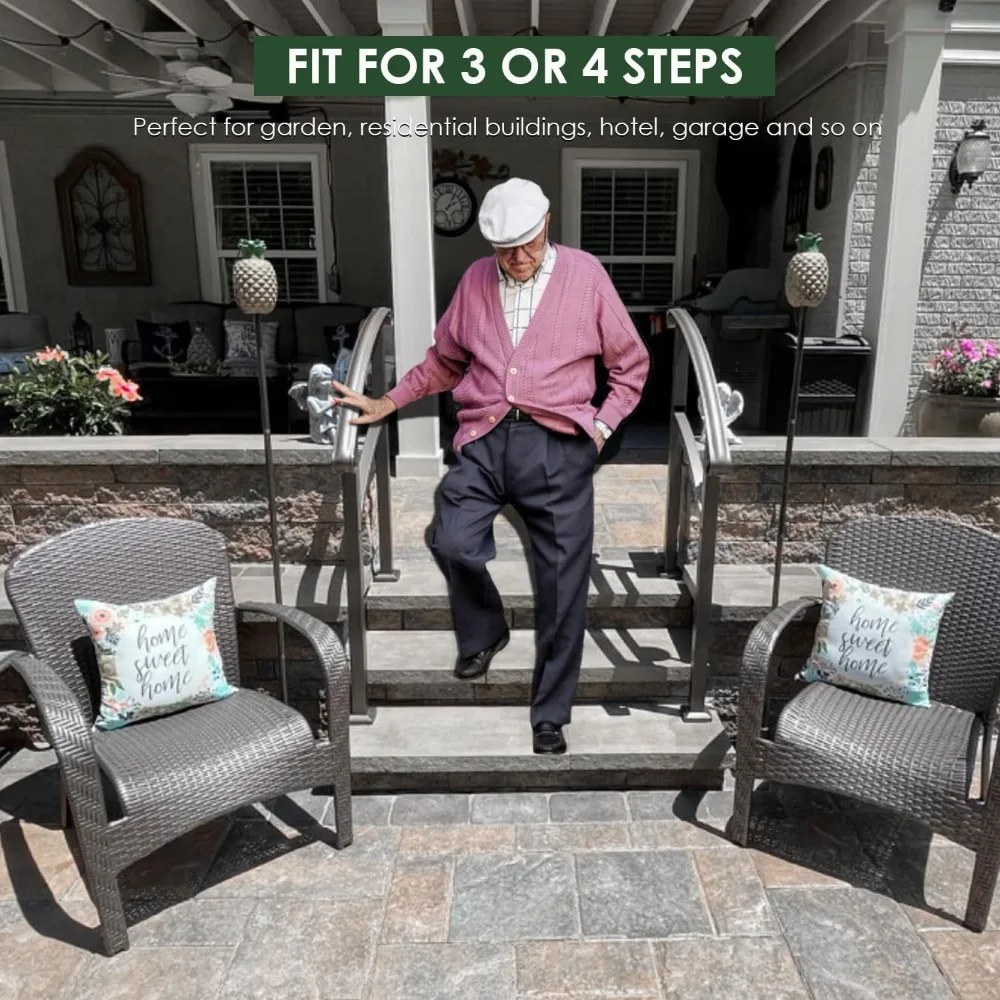 درابزين الدرج الخارجي لـ 3-4 خطوات، درابزين الشرفة الداخلية، نمط انتقالي، مناسب لسلالم 3 أو 4 خطوات #3