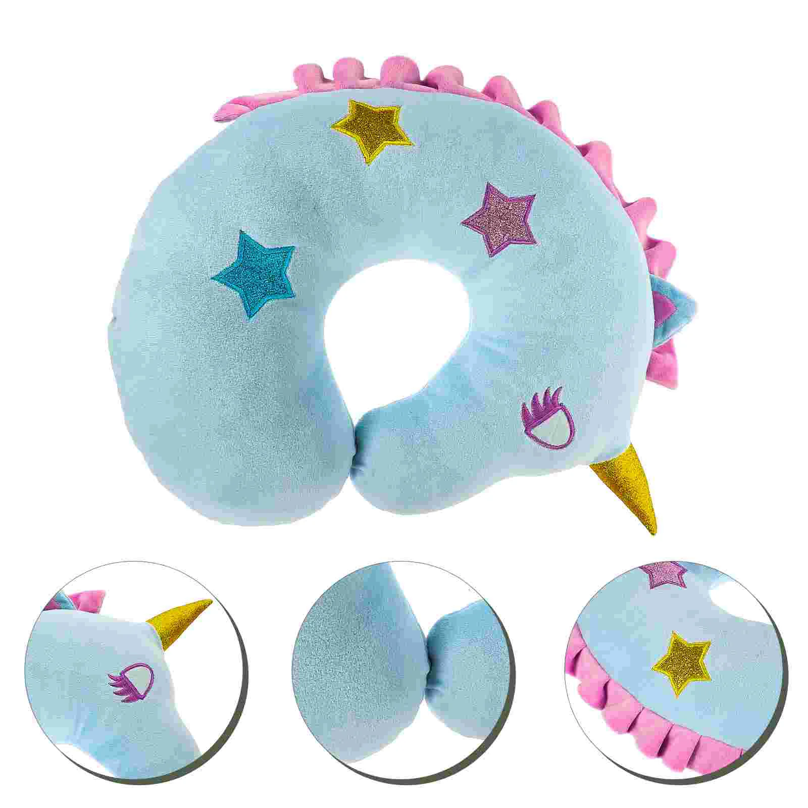 U Shape Pillow Neck Portable Cartoon Airplane Sleeping Comfortable Home Blue Adorable Office