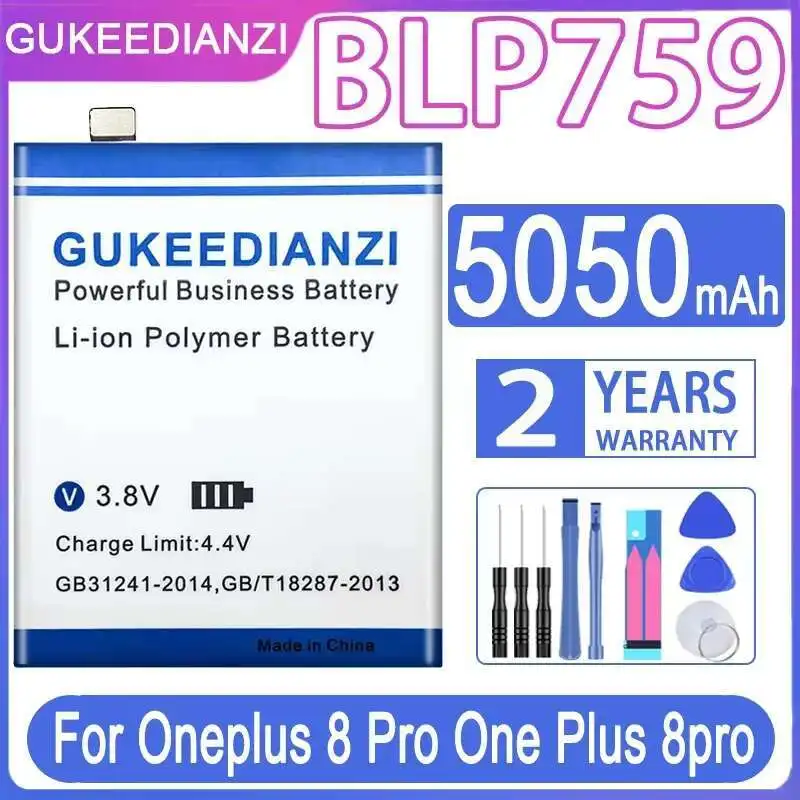 

For Oneplus 8 Pro One Plus 8Pro 5050Mah Reliable Power BLP759 Mobile Phone Battery