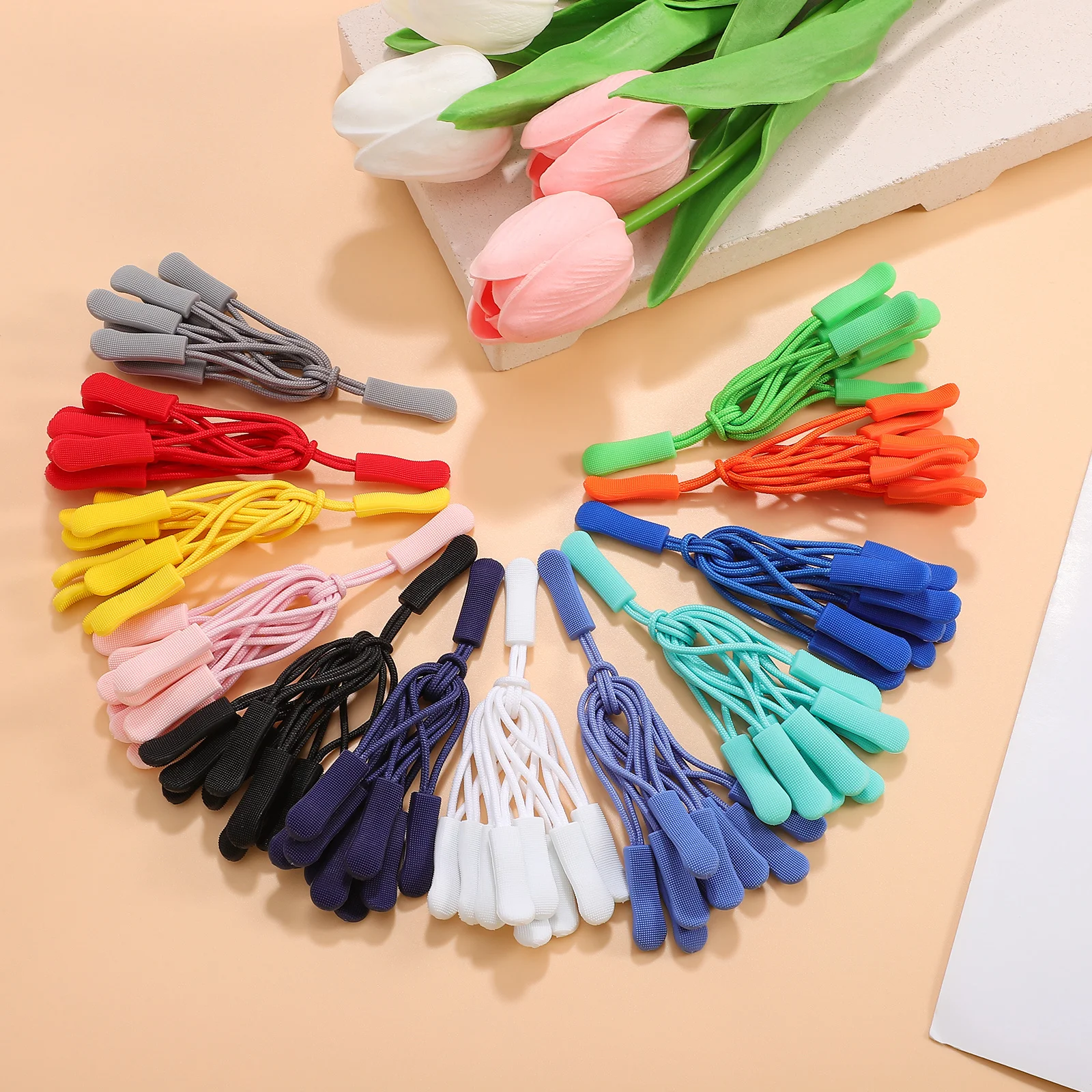

120Pcs Zipper Pull Extension Tpu Colored Zipper Pull Cords Replacement for Luggage Backpack Jacket Suitcase Clothing