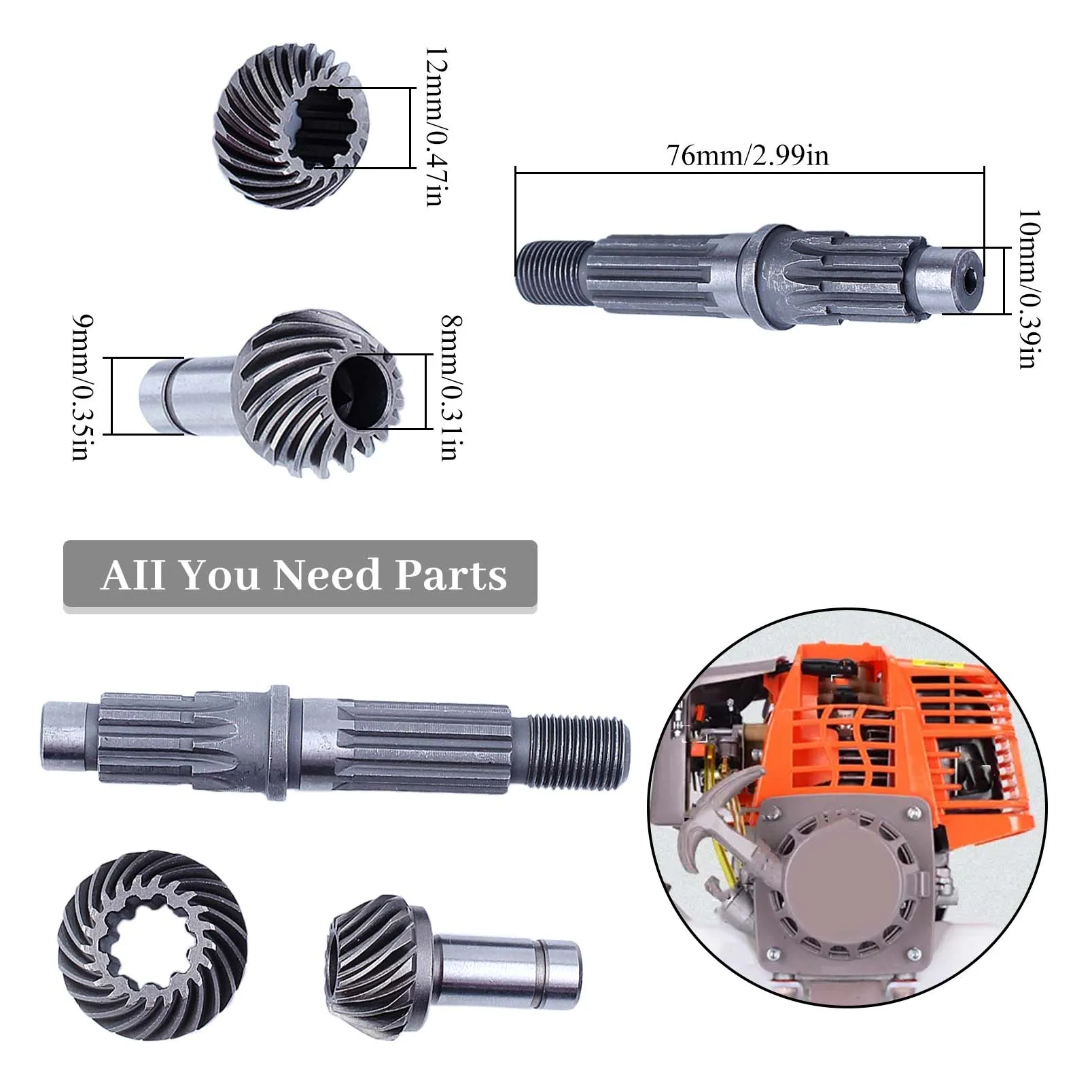 Working Head Gear Box Gearbox Rebuild Set Fit STIHL FS120 FS130 FS200 FS250 FS120R FS200R FS250R FS300 Trimmers SQUARE PORT