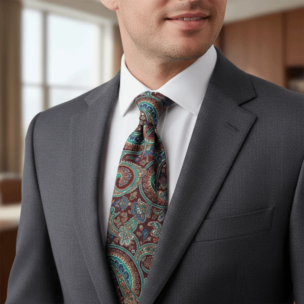 Fashion Elegant Paisley Necktie Formal 9cm Width Printed Neckties Polyester Shirt Accessories Luxury Neck Ties Casual Wear