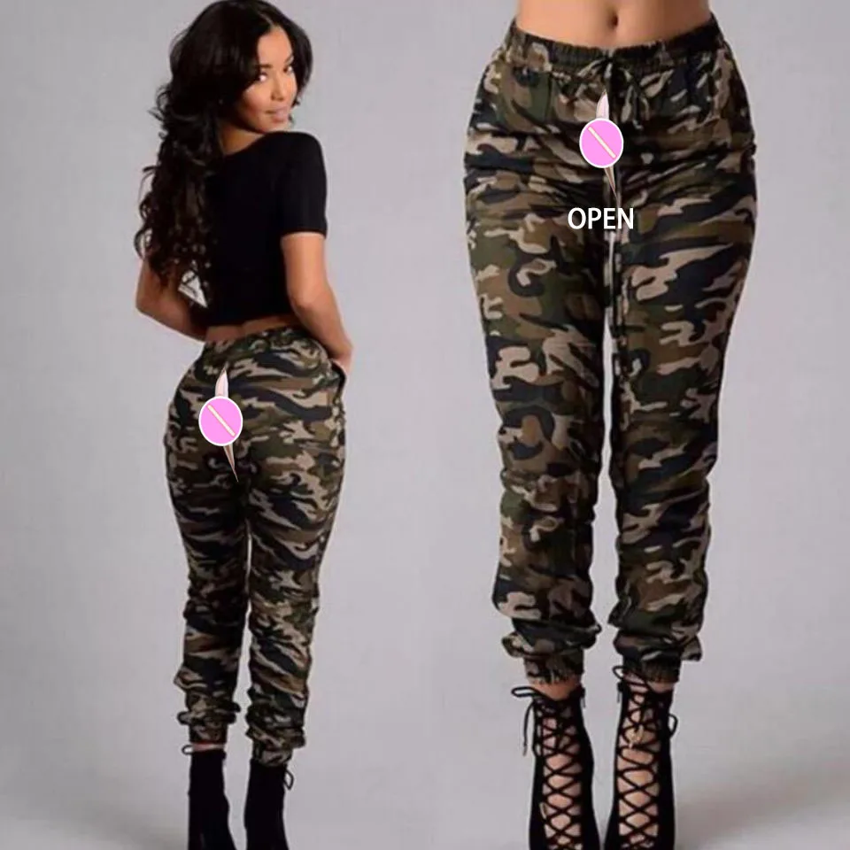 Outdoor Open Crotch Sex Pants, Exotic Hotpants Women Joggers Trousers Peach Hip Leggings Yoga Clothes Couple Casual Streetwear