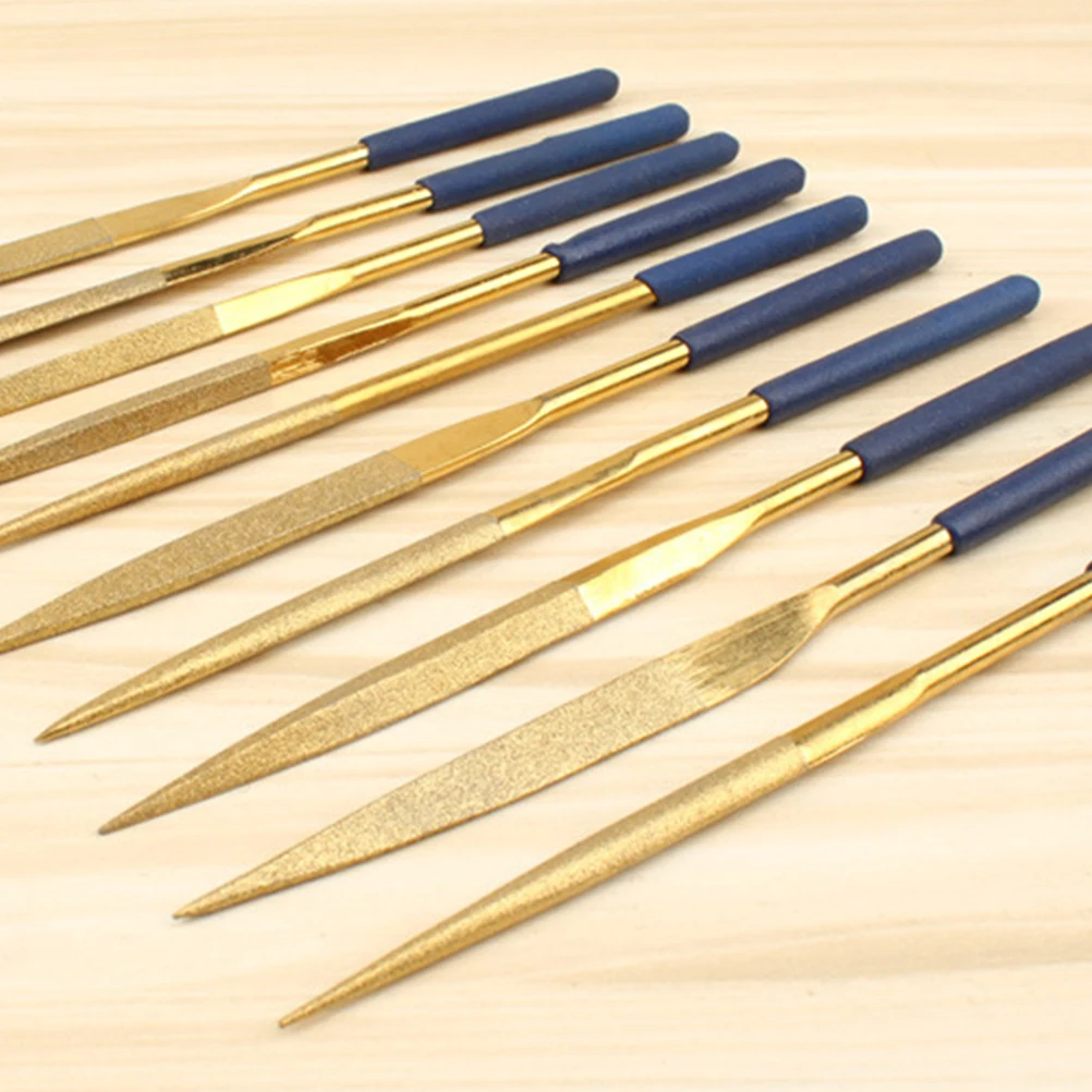 

10 Pcs Diamond Coated Needle Files for Woodworking Carving Suitable for Deburring Fixing Chipped Marble Wood Stone Bone Various
