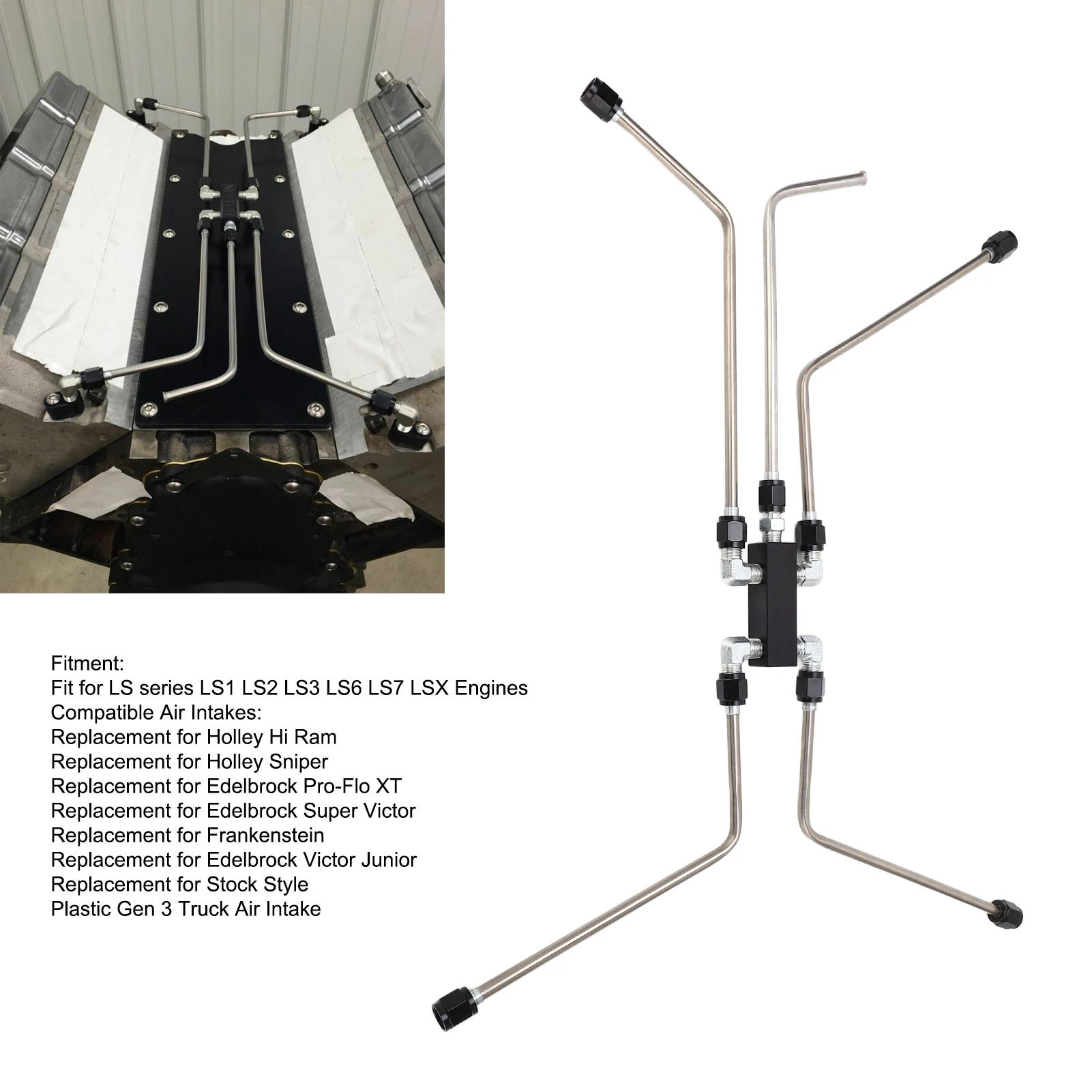 Complete Coolant Crossover Steam Vent Kit Stainless Steel for LS1 LS2 LS3 LS6 LS7 LSX Engines Coolant Crossover Kit