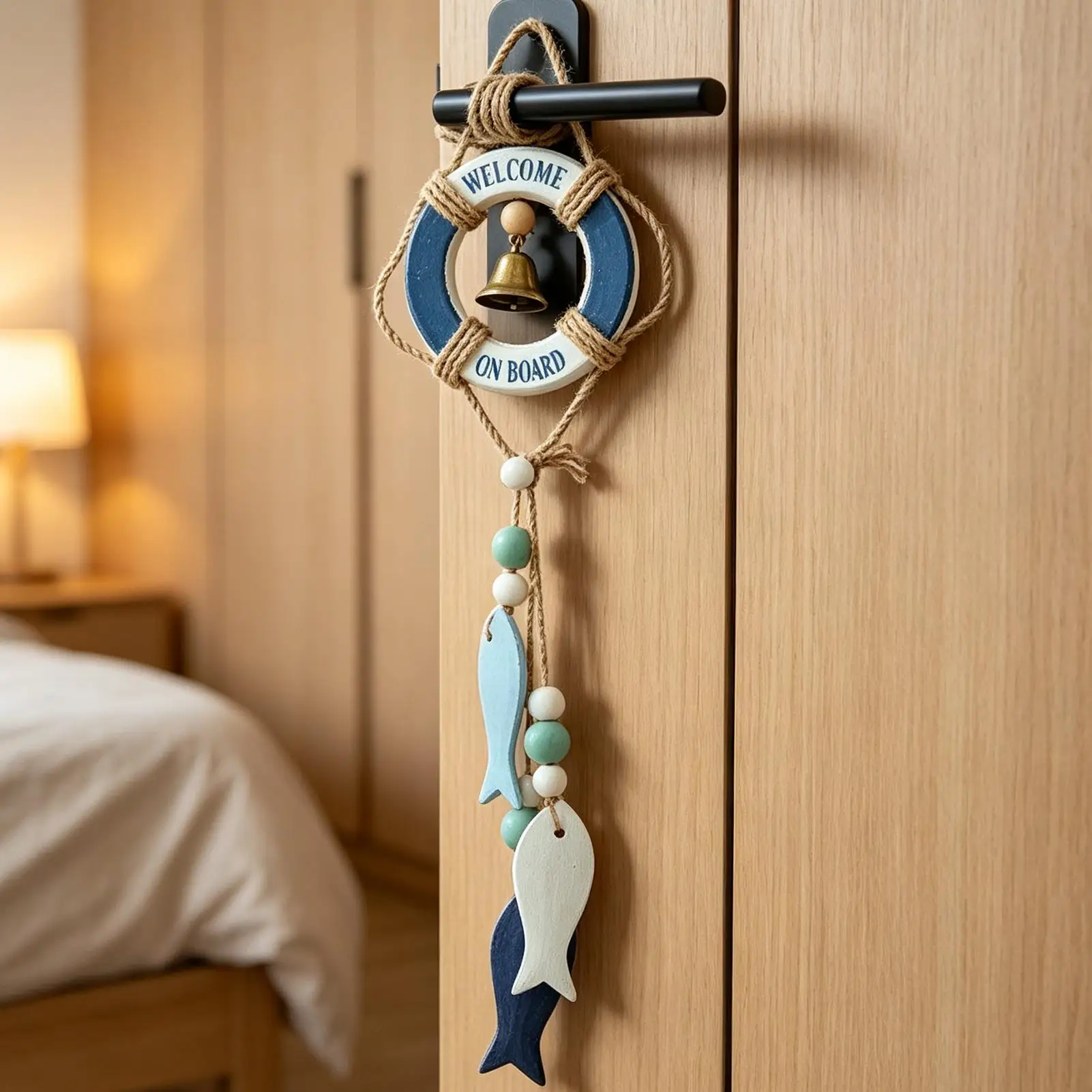 Nautical Decor For Home Hangable Life Ring Wall Ornaments With Rope And Bell Nautical Room Decor For Bedroom Entryway Restaurant