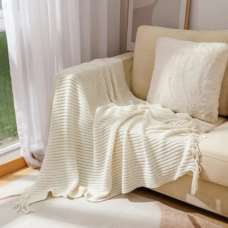 Nordic Throw Blankets Luxury Home Decoration Sofa Cover Knitted Bedspread Office Nap Shawl Blanket Boho Bedroom Bed End Towel