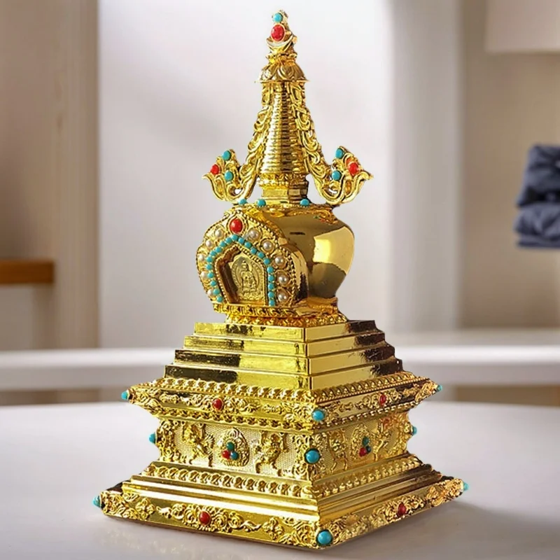 

Alloy Buddha Pagoda Statue for Mindfulness Meditation and Spiritual Well-being Tibetan Home Decor Piece Find Inner Peace