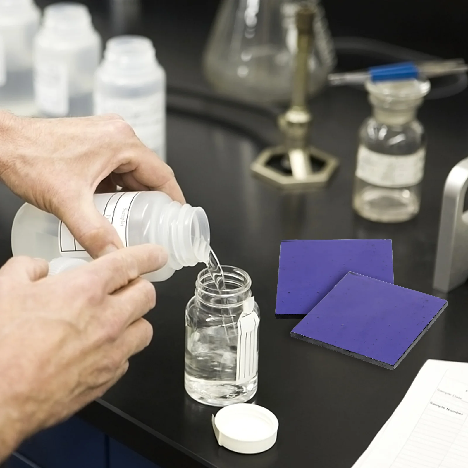 

2Pcs Blue Cobalt Glass Sheet Fire Viewing Chemistry Experiment Device Cobalt Glass for Potassium Flame Test