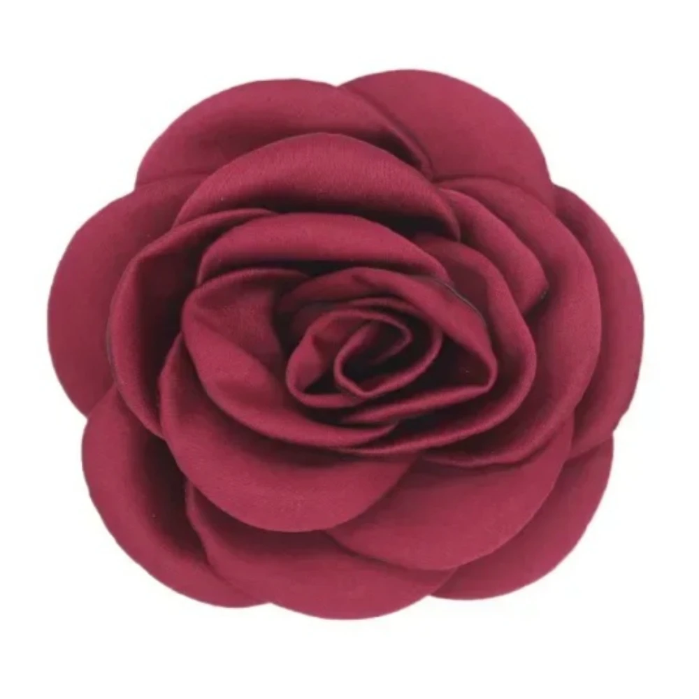 

Silk-Blend Fabric Applique Corsage for Women's Wedding Party Cardigan Accessories Intricate Hand-Embroidered Camellia Design