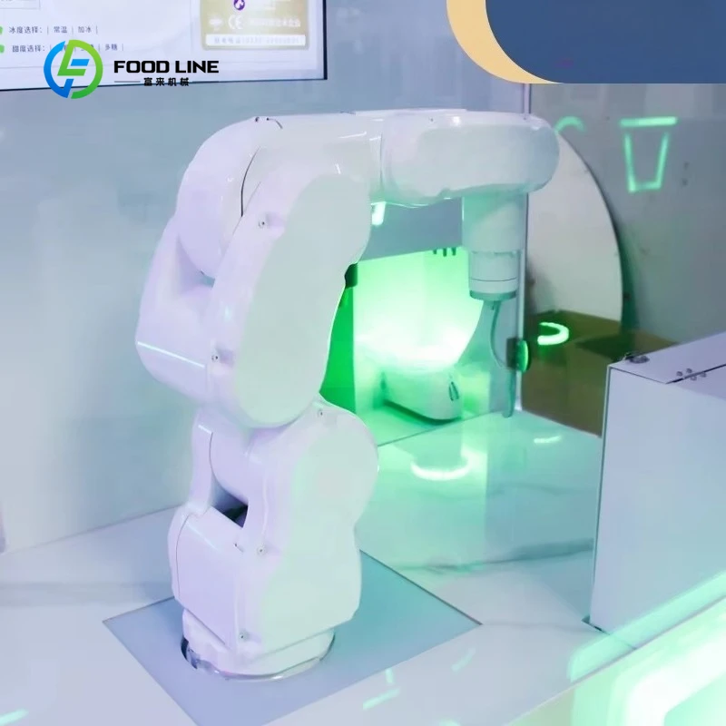 Customized Factory 6 Axis Robot Arm Automatic Operate Commercial Iced Coffee Vending Machine for Shopping Mall