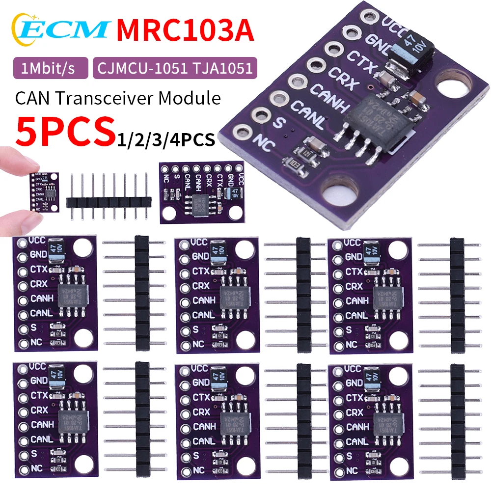 1-5PCS TJA1051T CAN Transceiver Module 3V- 5V CAN Transceiver Breakout Board High Speed Transfer Rate Low Power Consumption