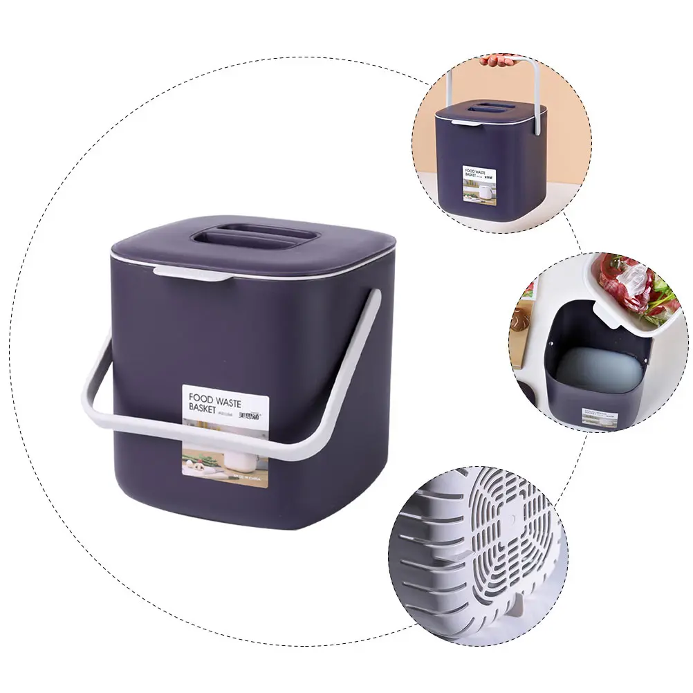 

Plastic Trash Can Waste Basket Garbage Bin Kitchen Small Covered Container Office Quality Simple Storage