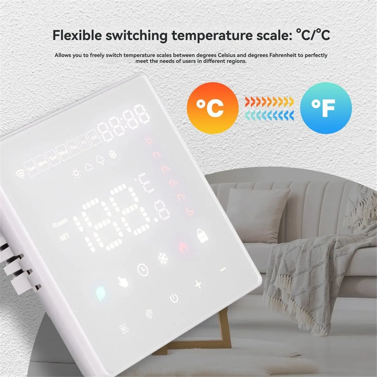 Present Tuya WiFi Thermostat Smart Electric Floor Heating Temperature Controller Switch Support APP Remote Alexa Voice Control