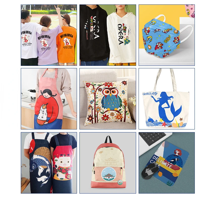 Popular Dual Heads Dtf Printer with Powder Shaking Machine and Dryer for Hat Short Sleeve T-shirt Pattern Printing