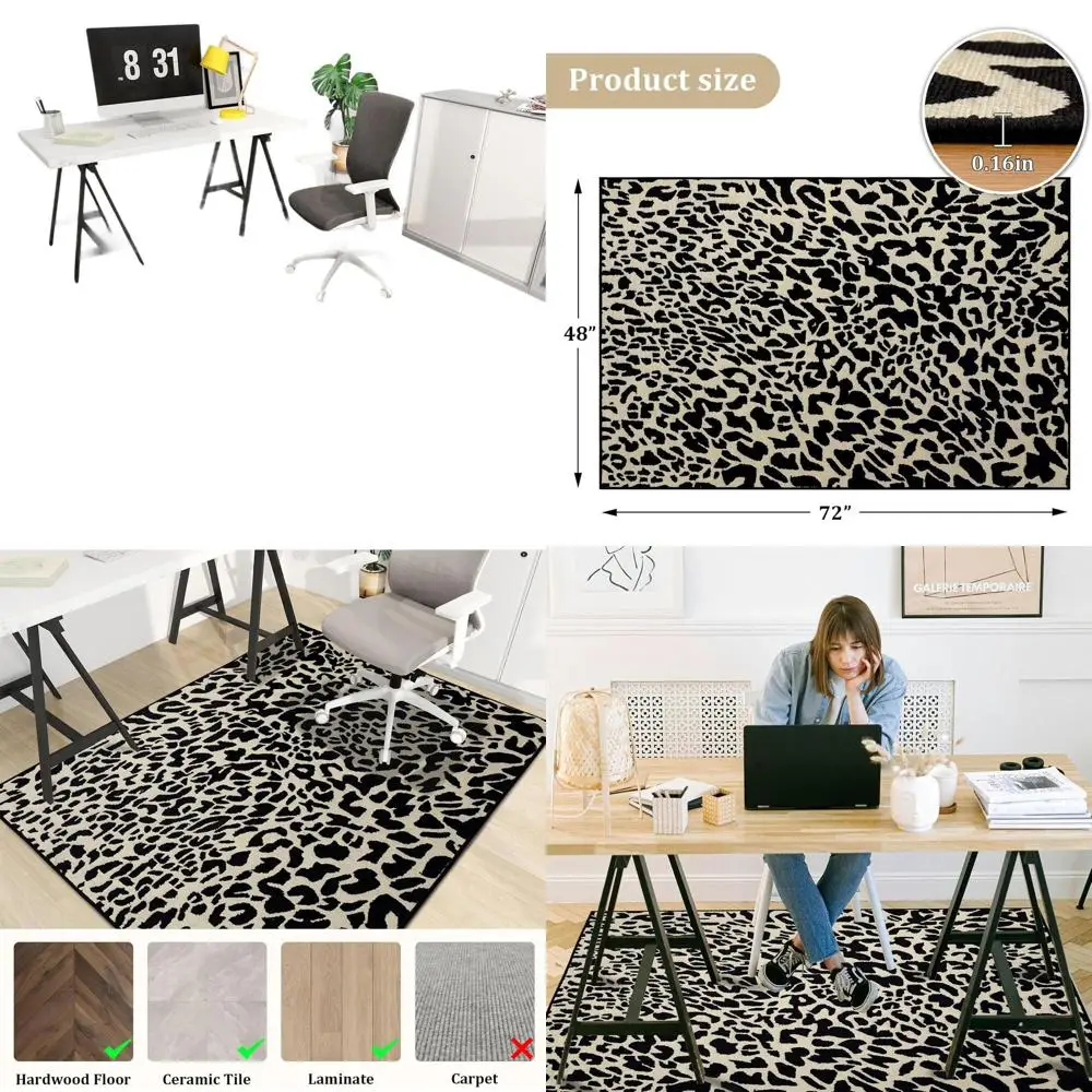 

Коврик для стула из твердой древесины 72x48 дюймов — легкий скользящий защитный коврик для стола с нескользящей подложкой для стульев на колесиках