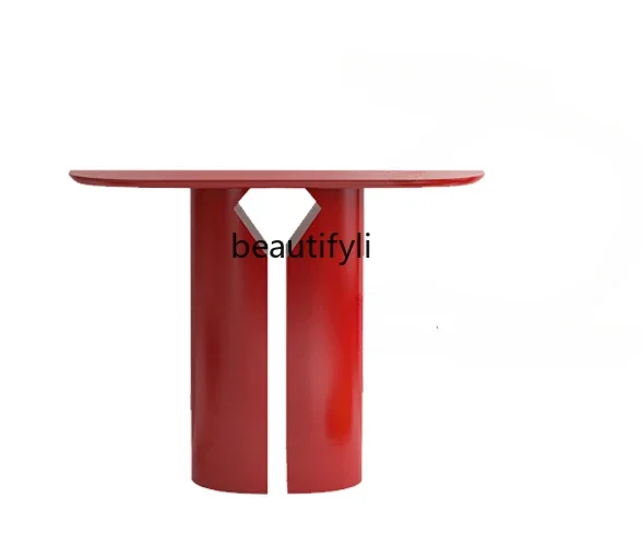 

Semicircle Console Tables Light Luxury Entrance Entrance Cabinet Simple Modern Stone Plate Lobby Arc Side View Sets