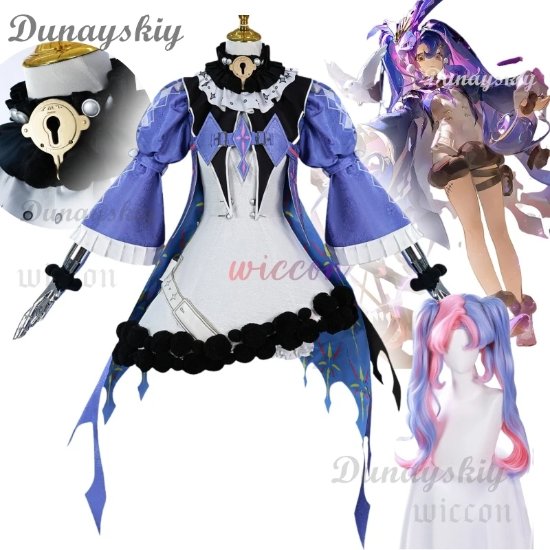 

@#$%Game Wuthering Waves ROCCIA COS @#$%^&* ROCCIA Wig Two Tail Wig Women Girl Halloween Performance Stage Roleplay Uniform