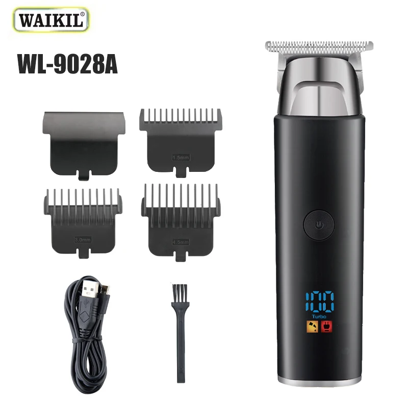 

WAIKIL professional men's electric hair clipper beard nose hair trimmer USB charging digital display Barber Electric shaver