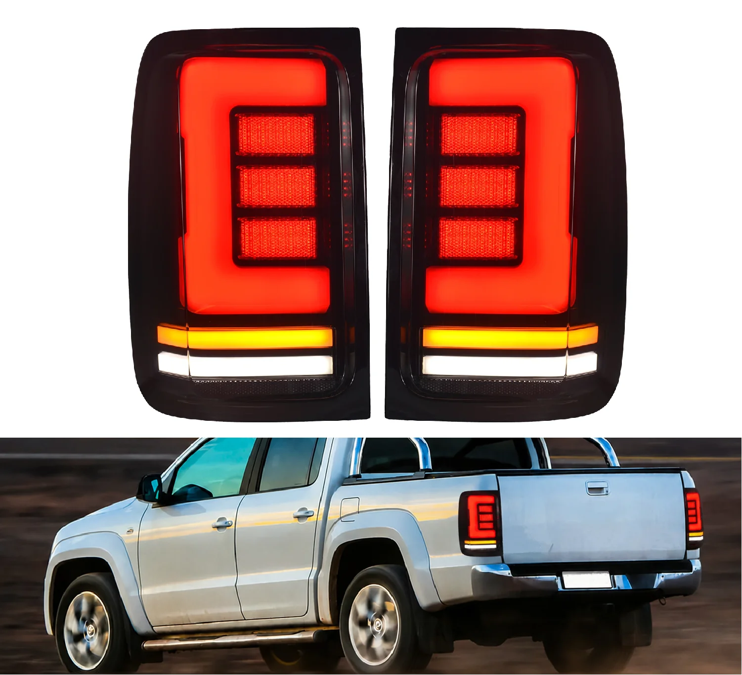 Auto LED Lamps Vw Amarok V6 Rear Lights With Turn Signal Storbe Reverse Lights Fit For Vw Amarok V6 Lamp 2008-2020 Pickup Car