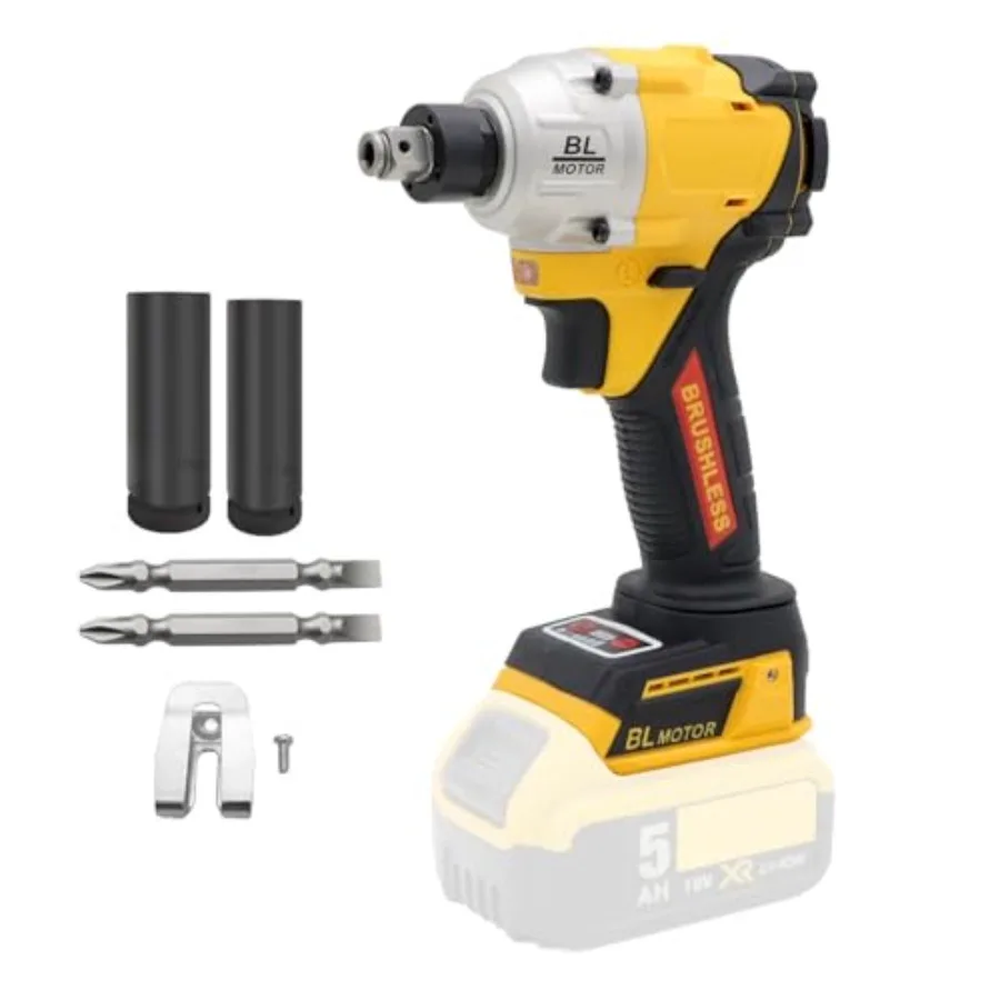 

1/2 350Nm dual-purpose cordless impact wrench 1/4 impact driver brushless wrench driver. body only no battery included