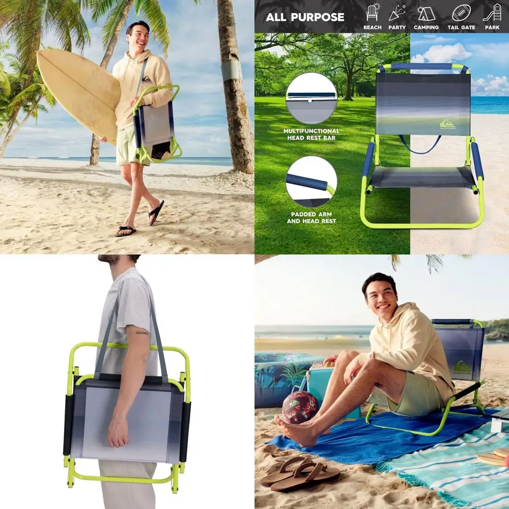 

Компактное складное пляжное кресло – легкое, портативное, прочное для улицы, патио, кемпинга и спорта, с сумкой для переноски