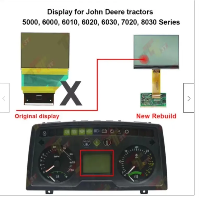Dashboard LCD Display for John Deere tractors 5000 6000 6010 6020 BIF Hour Meter Pixel Missing Repair