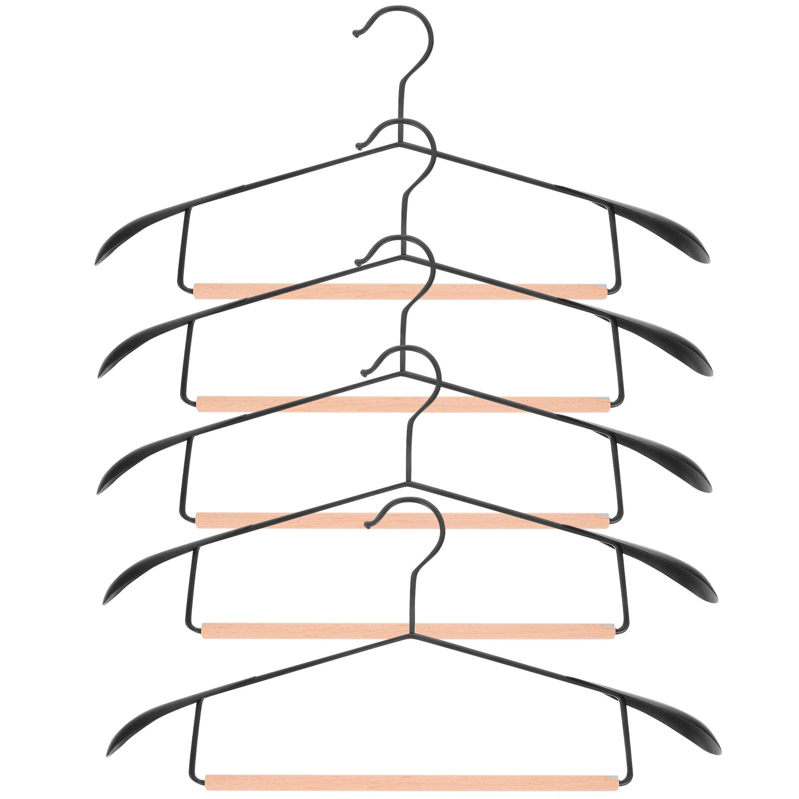 

5pcs Wide Multi-Functional Hangers Shoulder Clothes Hangers Sturdy Closet Wardrobe Organizer Home Travel Storage Solution