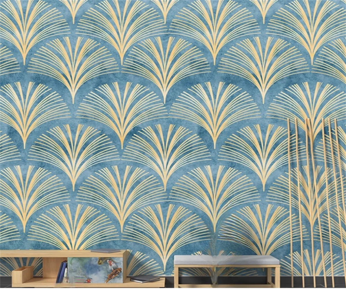 

Новые обои по индивидуальному заказу для гостиной, спальни, дивана, ТВ, стены, фоновые обои, геометрические веерообразные художественные фотообои