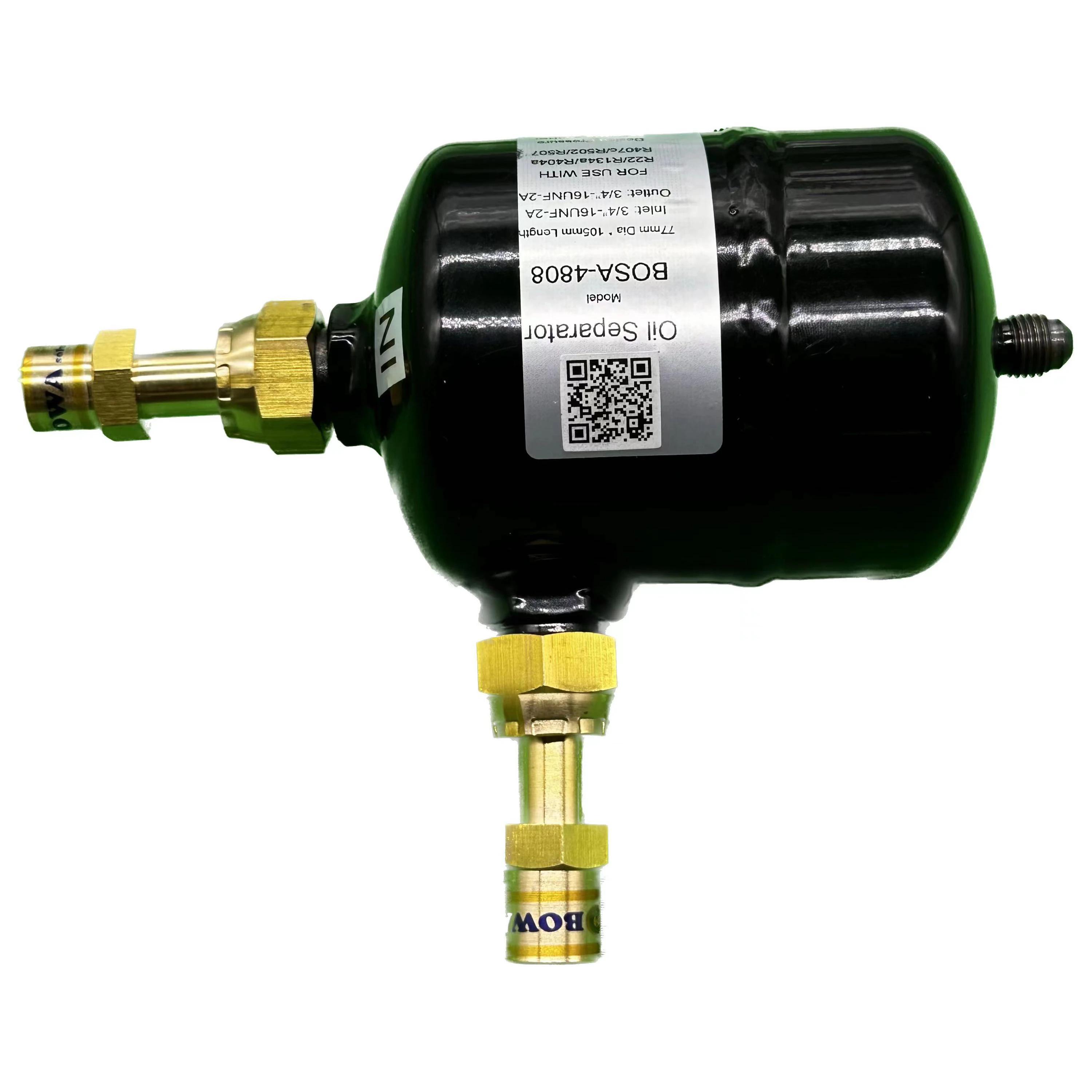 All-in-one compact dimension oil separator with ODF connection is designed for low background pressure compressors such as SECOP