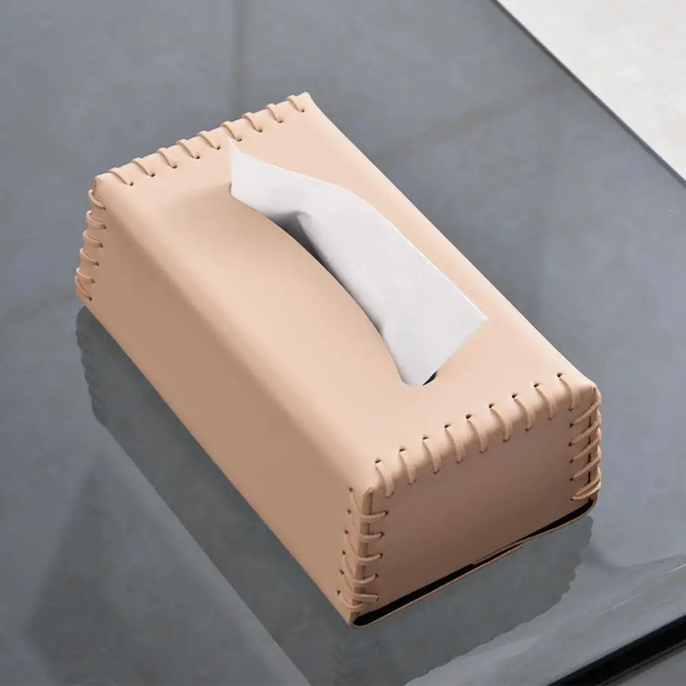 Faux Leather Tissue Holder Modern Fastener Tape Napkin Dispenser Case Box Bathroom Kitchen Car organizadores