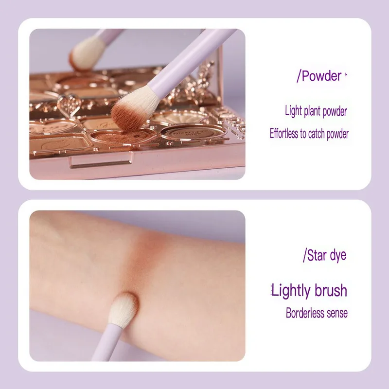 ชุดแปรงแต่งหน้าพกพาขนาดเล็ก 9 ชิ้น สำหรับผู้เริ่มต้น พร้อมคุณสมบัติลดเลือนริ้วรอย รวมถึงกระเป๋าใส่แปรง