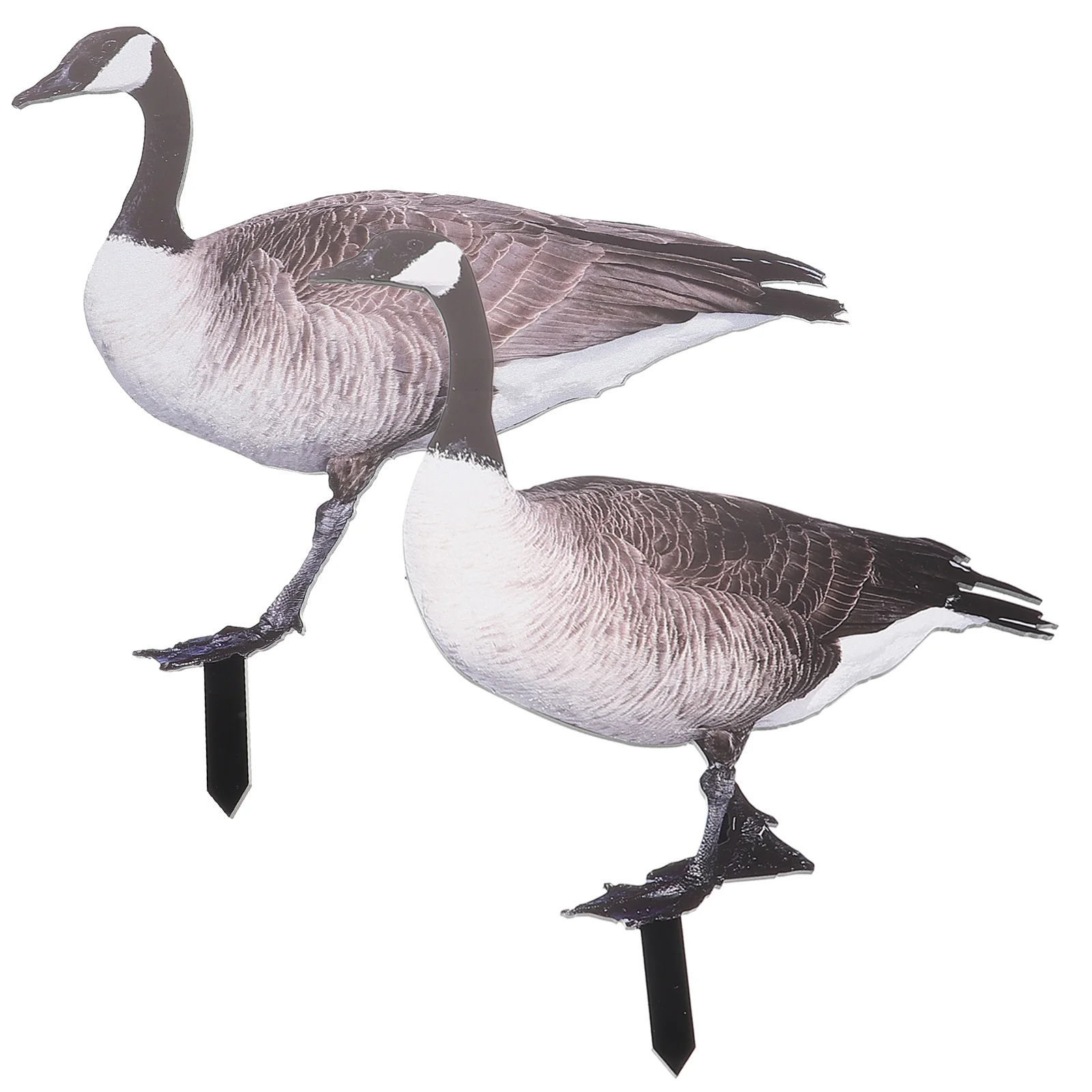 

2 Pcs Duck Card Ducks Yard Stake Animal Stakes Wood Pile Acrylic Outdoor Courtyard Decoration Garden Ornament Man