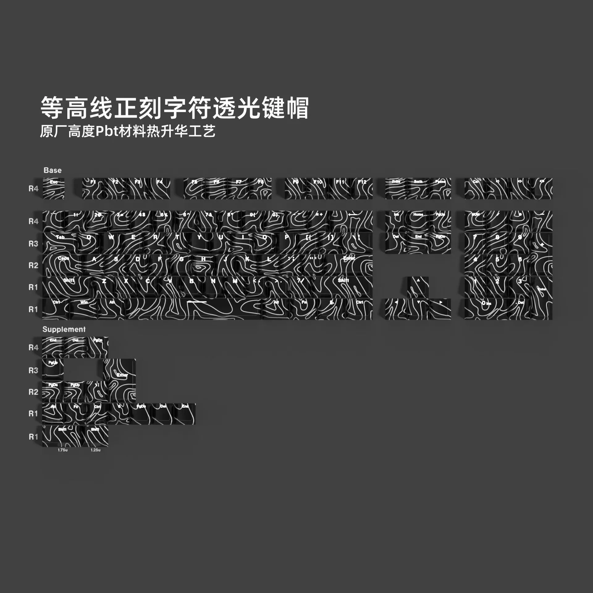 Contour Side Engraving Transparent Keycap PBT Sublimation Process Original Factory Height 132 Keys Wooting Personality and Creat