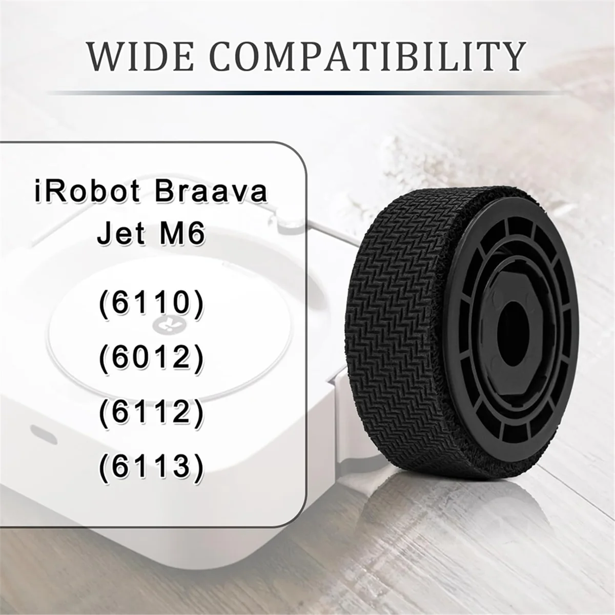 BFYL-neumáticos de rueda de repuesto para iRobot Braava Jet M6 (6110) (6012) (6112) (6113) Robot conectado con Wi-Fi definitivo antideslizante
