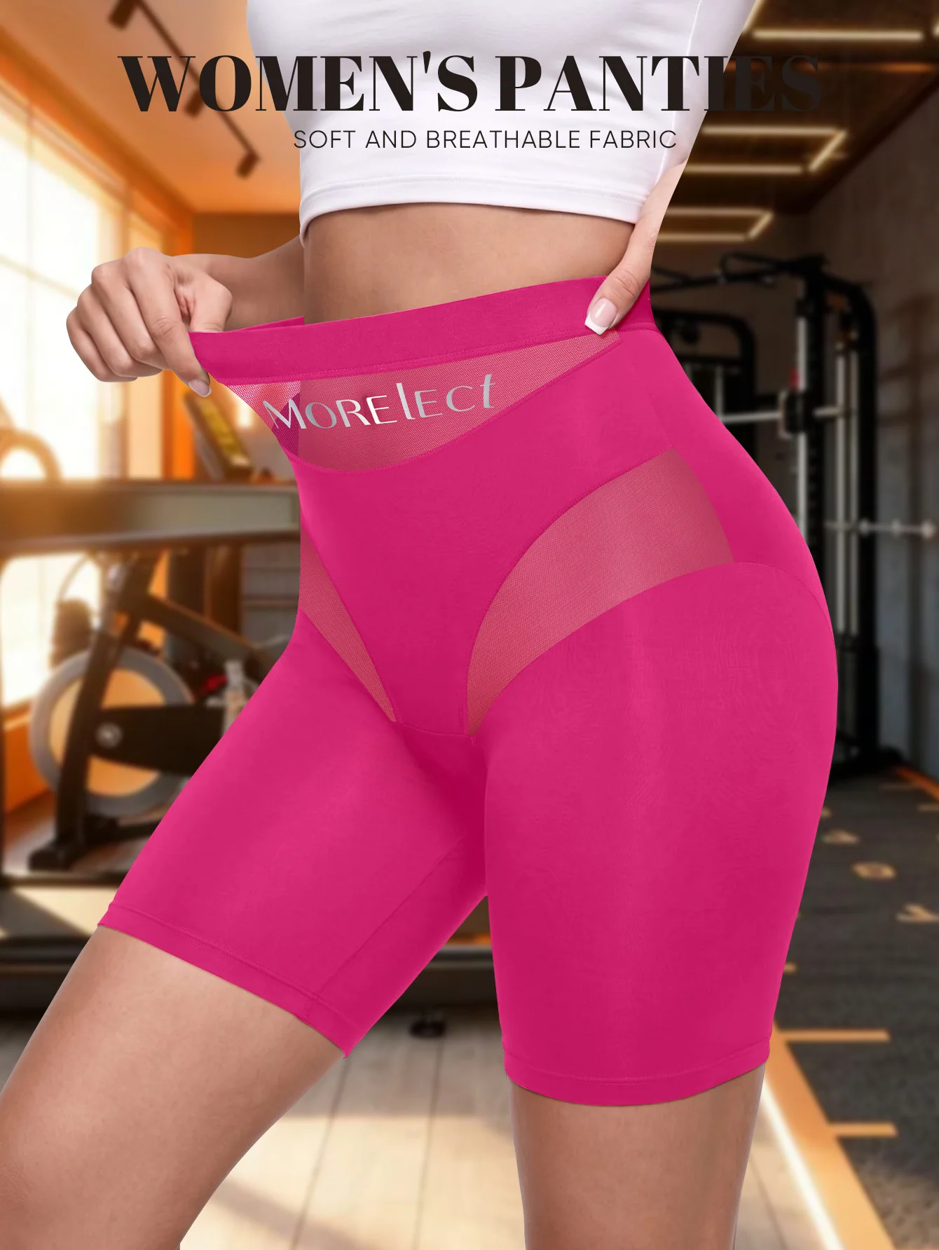 Large size high waisted shapewear flat angle pants for women, anti glare bottom safety pants suitable for sports yoga underwear
