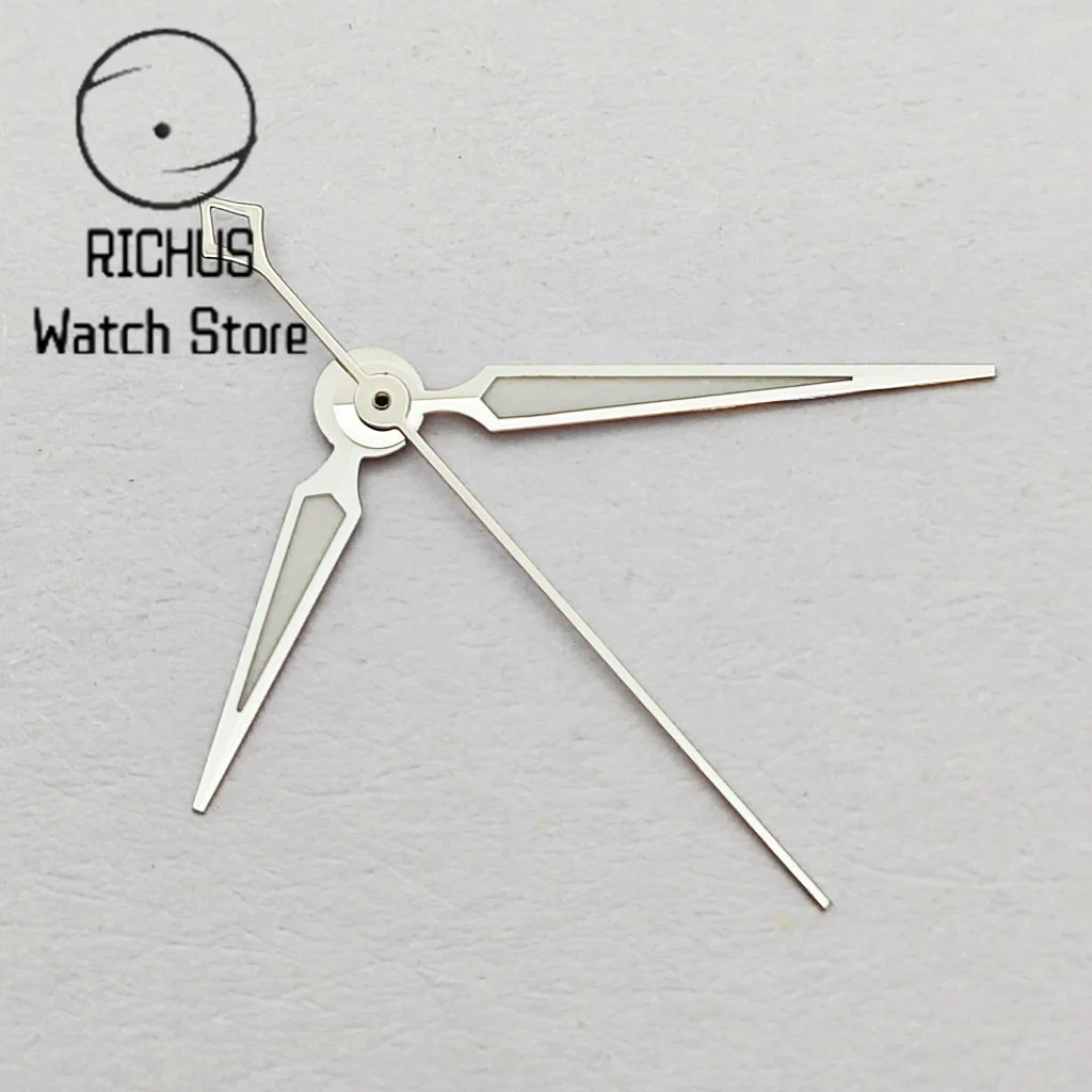 Silver Watch Hands Green Luminous Hands fit NH35 NH36 NH38 NH70 NH72 Movement